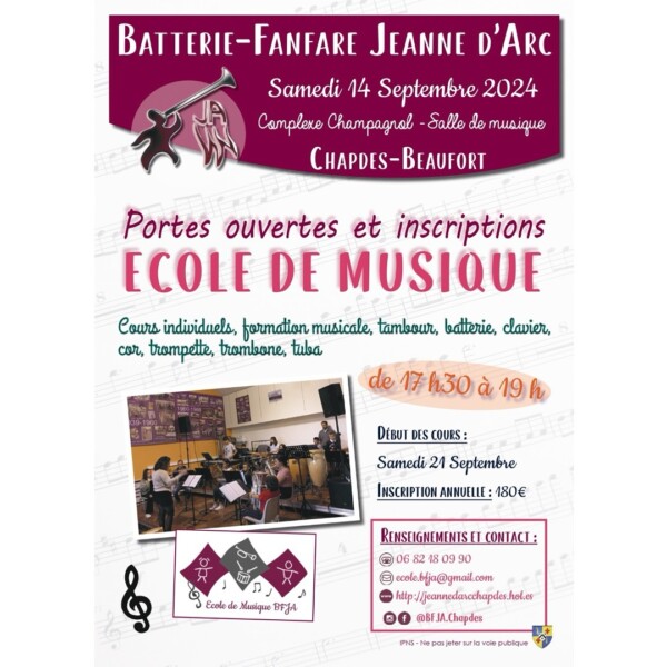 A vos agendas 📒portes ouvertes et inscriptions à l école de musique samedi 14/09, à partir de 17h30 🕠 cestlarentrée batteriefanfare ecoledemusiqueassociative ecolebfja cuivres percussions